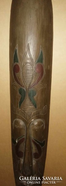 Old wood carved beautiful Polynesian islands wall sculpture mask/cult shield 102 cm as shown in pictures