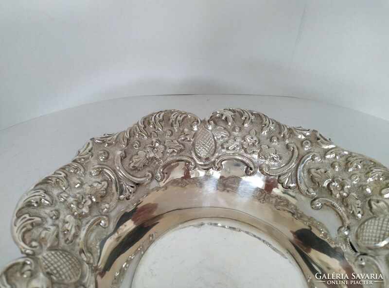 Silver fruit serving bowl