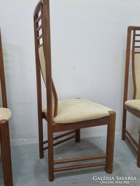 6db-os Dán Boltinge design teakfa étkezőszék garnitúra 1960 körül , 5 szék + 1 karfás szék