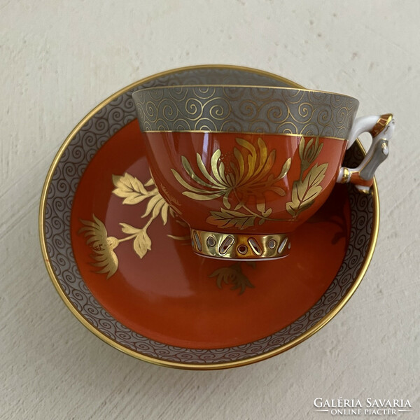 Herend chrysanteme d'or coffee cup + base (3371)