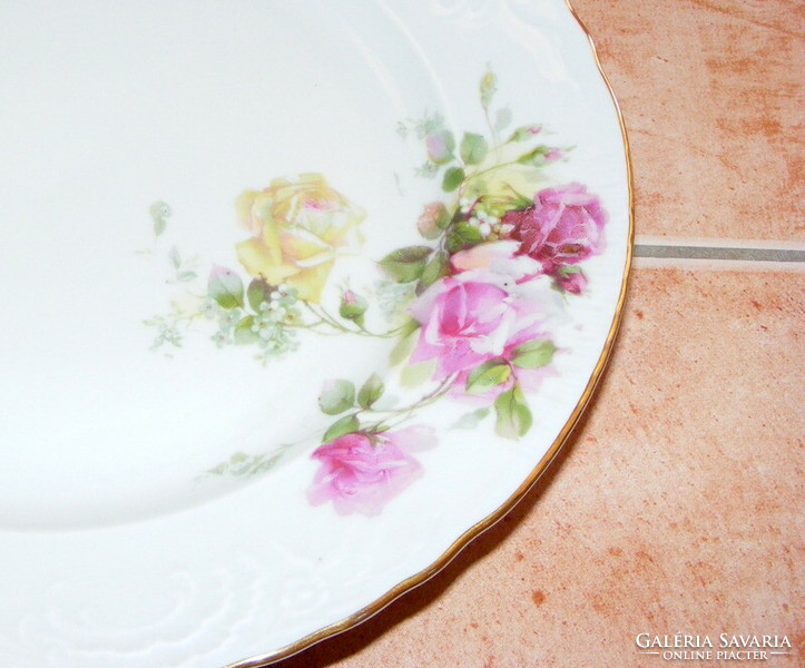 Régi rózsás porcelán tányér