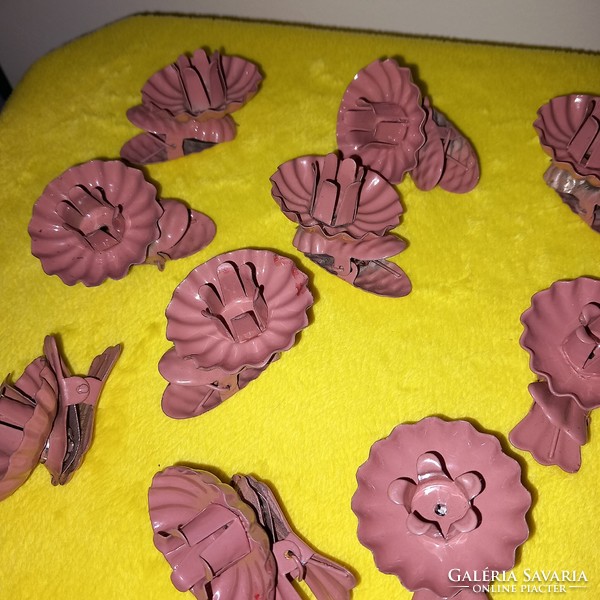 10 Pcs, mauve, metal, Christmas tree candle clips.