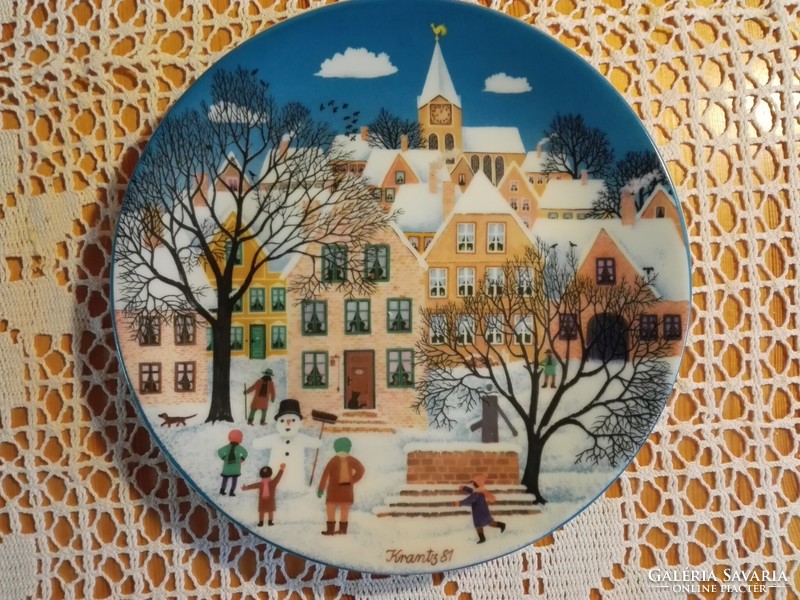 Fali porcelán tányér ,limitált kiadás ,1981...téli kép.