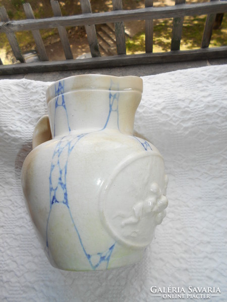 Antique Zsolnay jug with putts - with a mark pressed into the mass - end of the 1800s