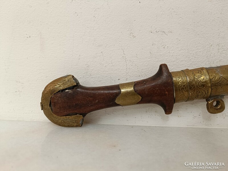 Antique Jambiya Arabic Persian Syria Morocco Berber Dagger Brass Sheathed Knife Weapon xix. No. 392 8093