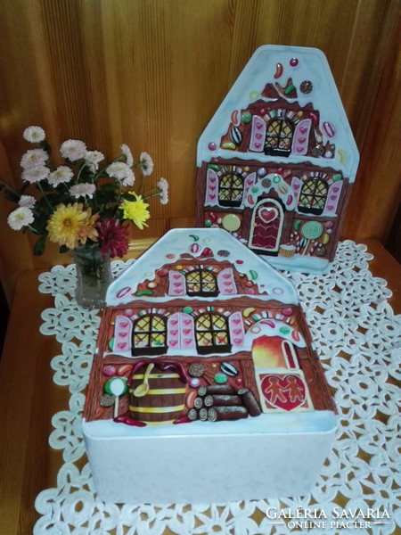 Karácsonyi sütis doboz, "mézeskalács házikó".