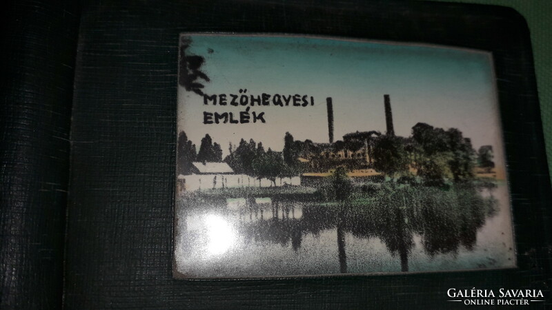 Antique leather bound travel souvenir photo mini album Mezőhegyes memento 7.5 x 10.5 cm according to the pictures