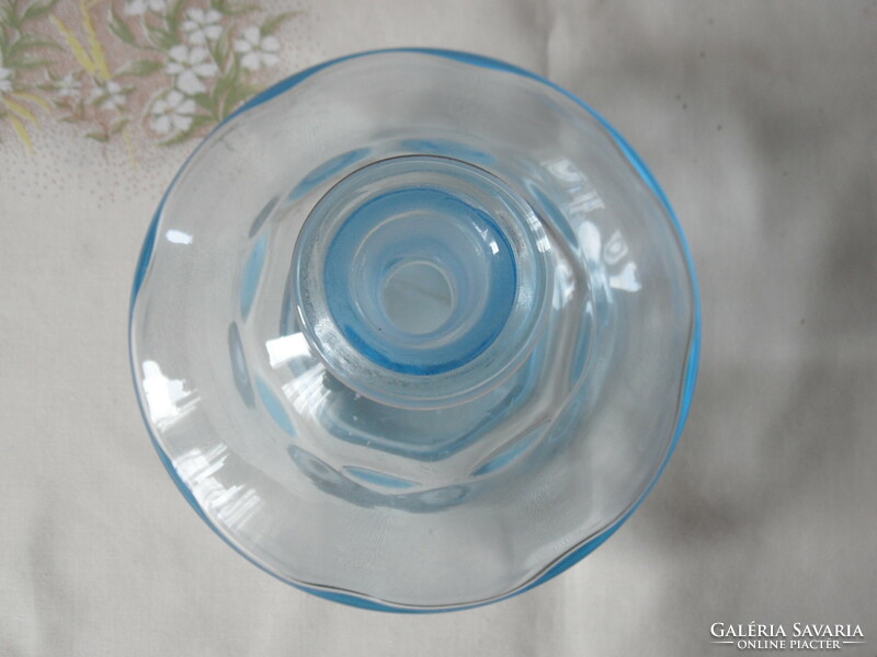 Art deco kék dugós likőrös üveg
