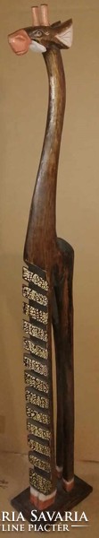 Beautiful imposing wooden carved giant African giraffe statue book / plate shelf 152 cm as shown in pictures