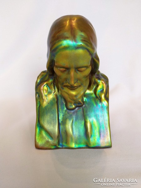 1920 Years, antique Zsolnay Eosin bust of Jesus