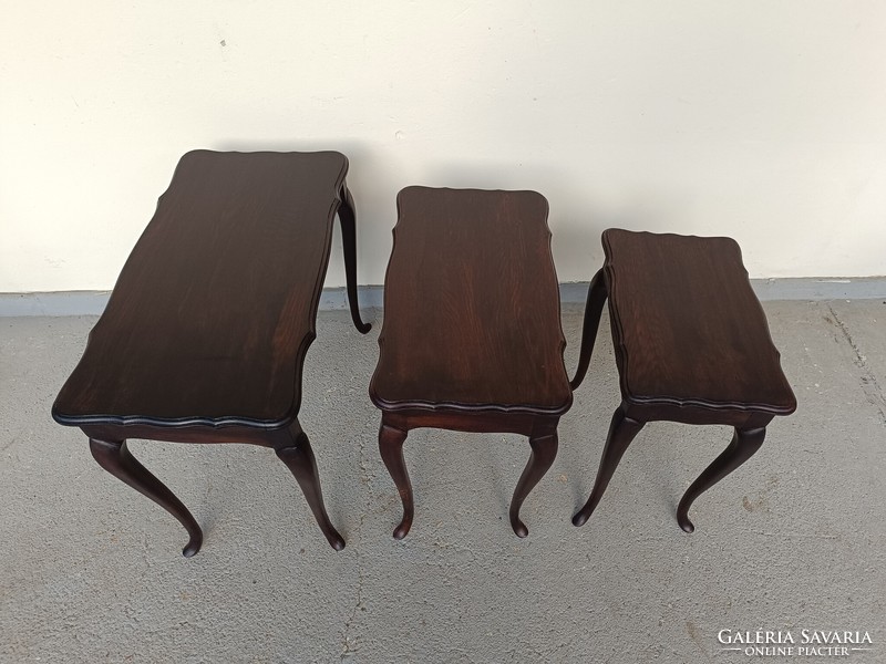 Antique 3 piece collapsible small table wooden table set 553 8153