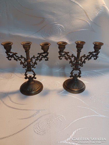 Pair of 3-branch candle holders