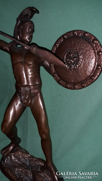 Antique beautiful bronzed Greek Hoplite King Leonidas statue according to the pictures