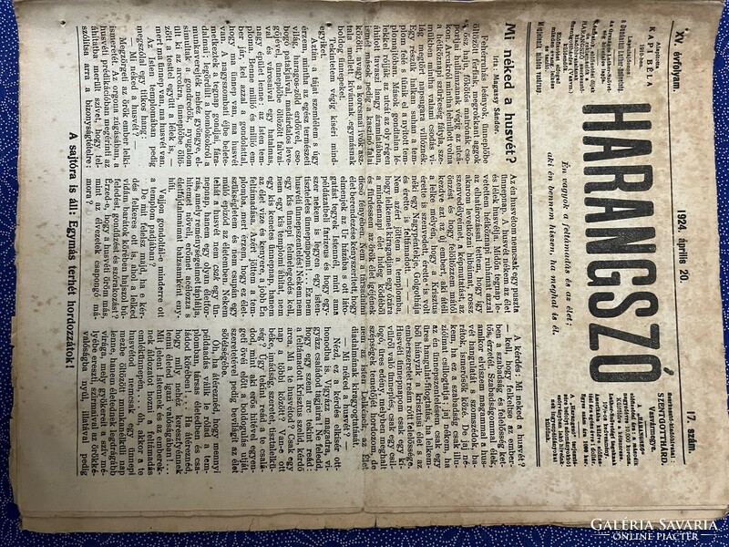 Original copies of Harangszó weekly from 1922-1933