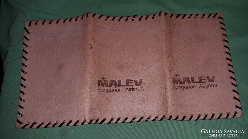 Old Malev wallet with leather ornaments in factory condition, even for collection 15 x 10 cm according to the pictures
