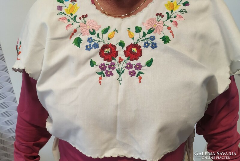 Kalocsa pattern embroidered blouse and apron for sale!