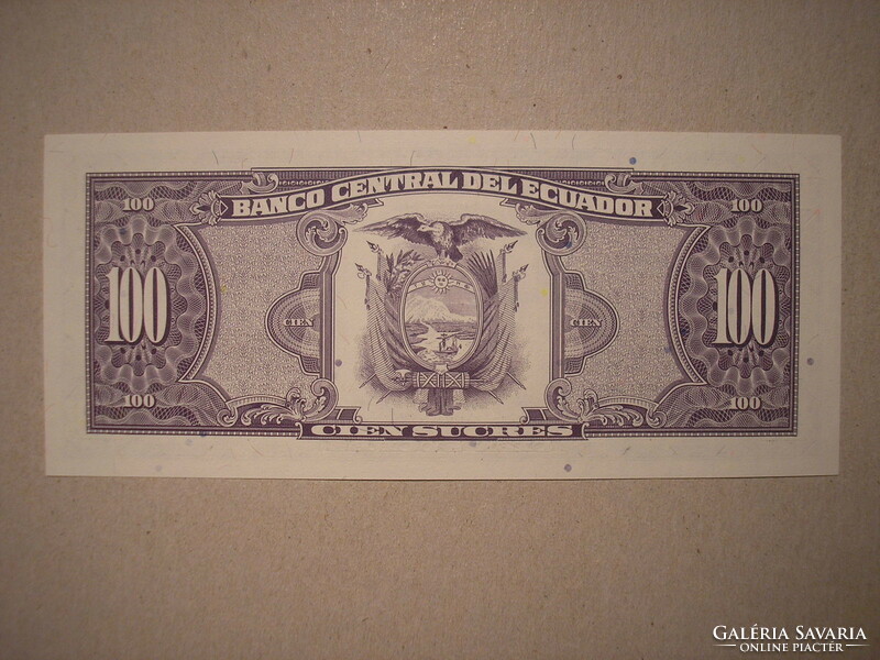 Ecuador-100 Sucres 1992 UNC kék sorszám