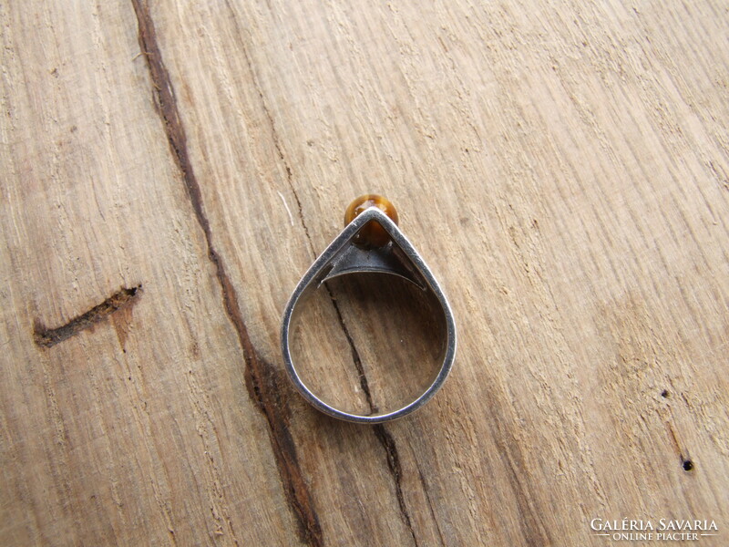 Silver ring with tiger eye (221030)
