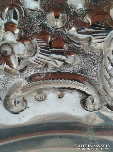 Silver fruit serving bowl