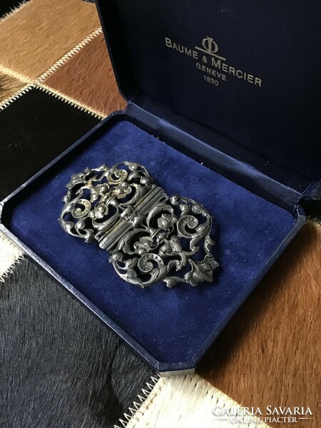 Antique German Art Nouveau silver belt buckle designed by theodor schallmayer