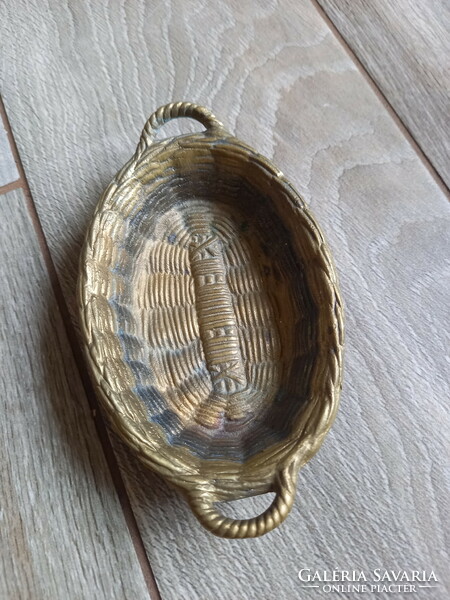 Solid antique copper offering basket/ring holder ii. (14.3X8.5x3 cm)