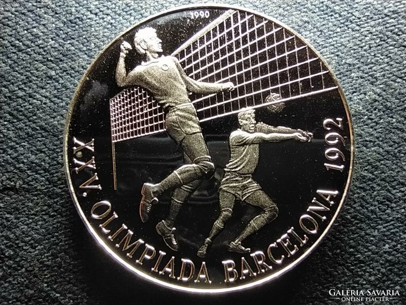 Cuba 25. Olympic Games 1992 Barcelona volleyball.925 Silver 10 pesos 1990 pp (id66327)