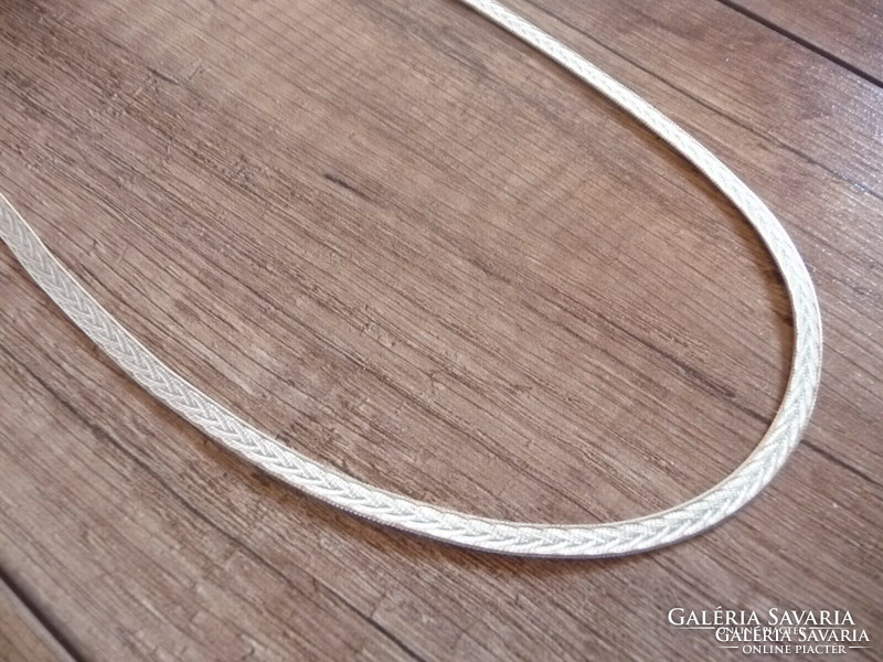 Silver flat braided necklace