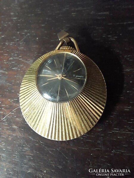 Russian slava gold-plated 17-stone ussr pendant watch.