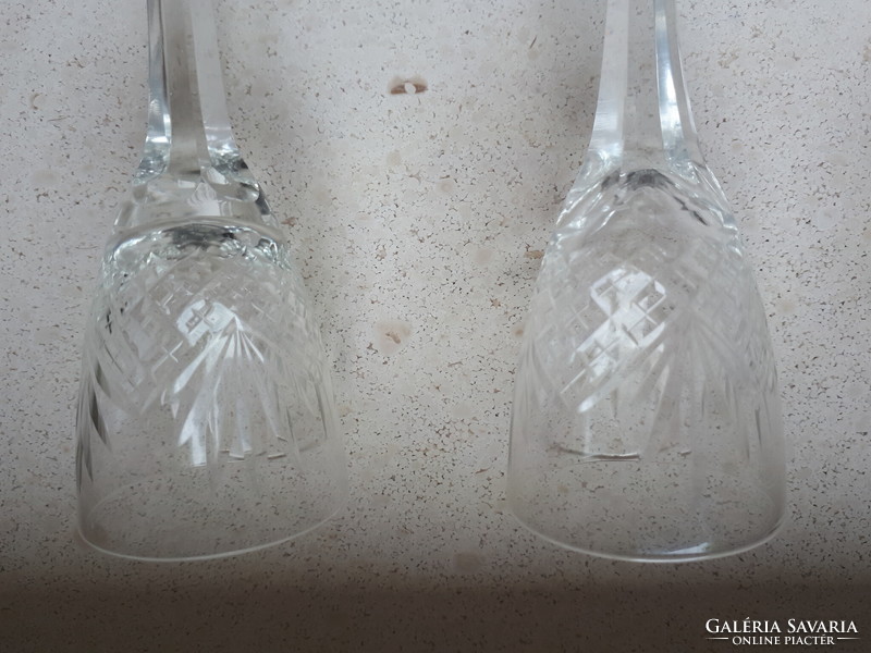 Polished crystal brandy liqueur glass set