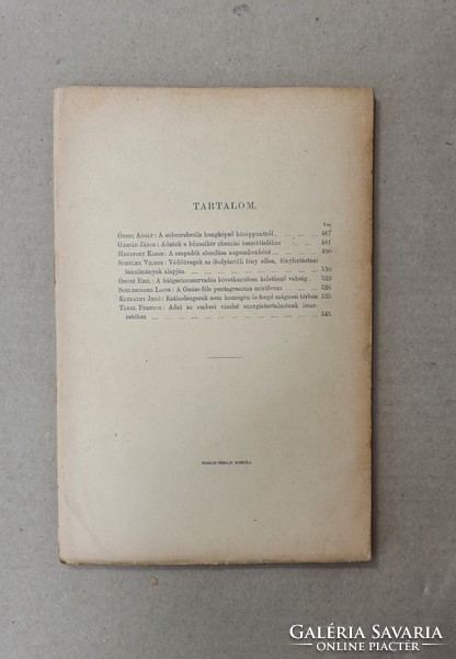 Mathematikai és Természettudományi Értesitő - XVII. Kötet, 4.  Füzet (1899) Csak egyben eladó 21 db!