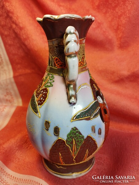 Antique Japanese satsuma moriage porcelain vase