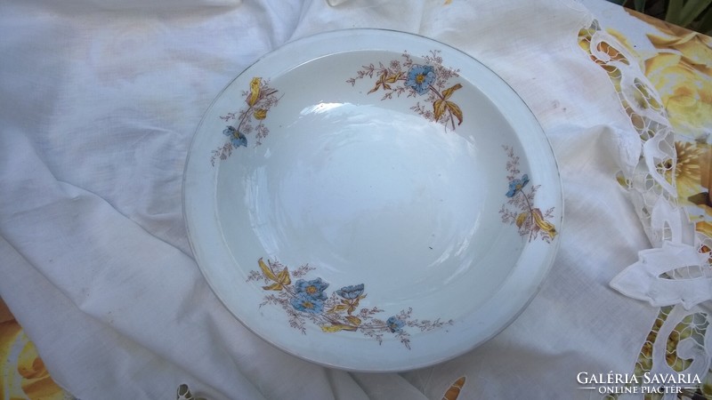 1900s-porcelain dish and garnish set with floral pattern, numbered, flawless pieces