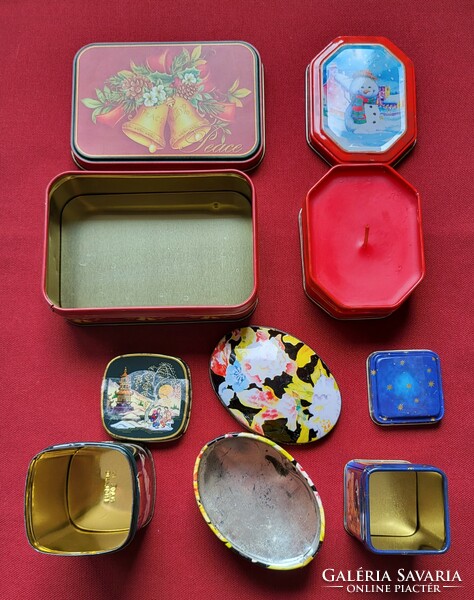 5pcs metal box tin box with Christmas candle jewelry storage tea gift box