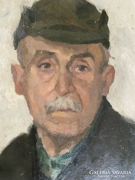 Festmény "Öreg baka" Mednyánszky jelzéssel, hátoldalon bunker vázlat - erdélyi magán gyűjtemény