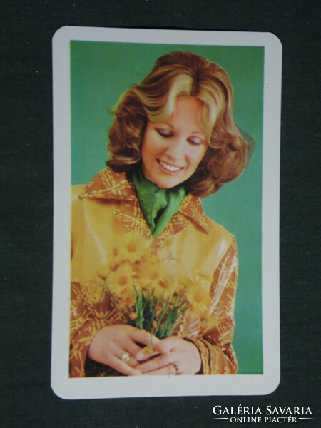 Card calendar, center store, clothing, fashion, erotic female model, 1976, (2)