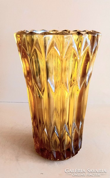 Borostyán színű üveg váza nagy ALKUDHATÓ  Moser stile