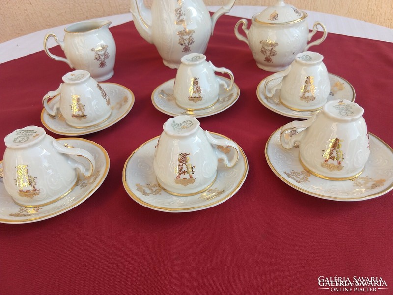 Czech bernadotte luxury plastic and gold decorated coffee set - new, unused