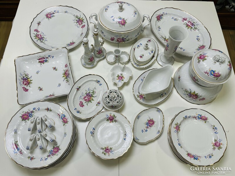 Dinner set with extras in the pattern of the raven bird / 42 pcs /