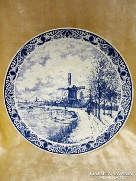 Delfts blauw chemkefa Dutch extra large wall plate 39cm diameter