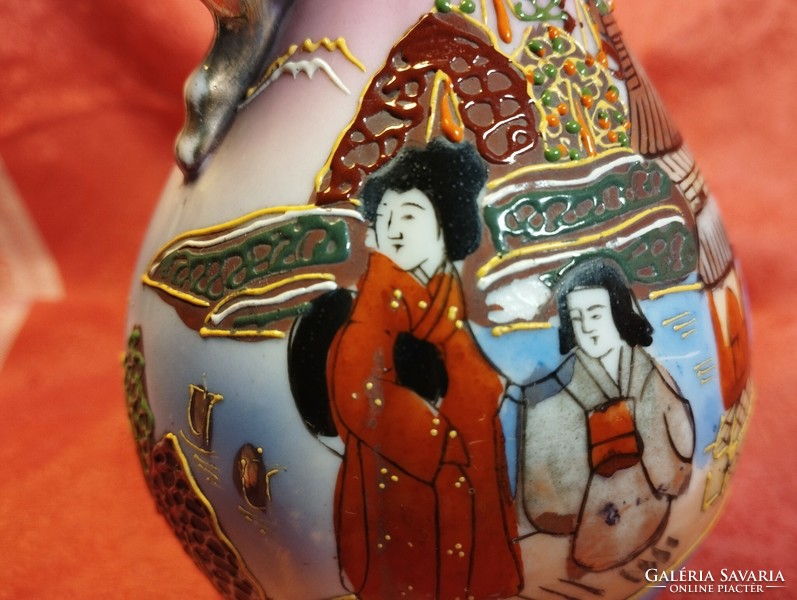 Antik japán Satsuma moriage  porcelán váza