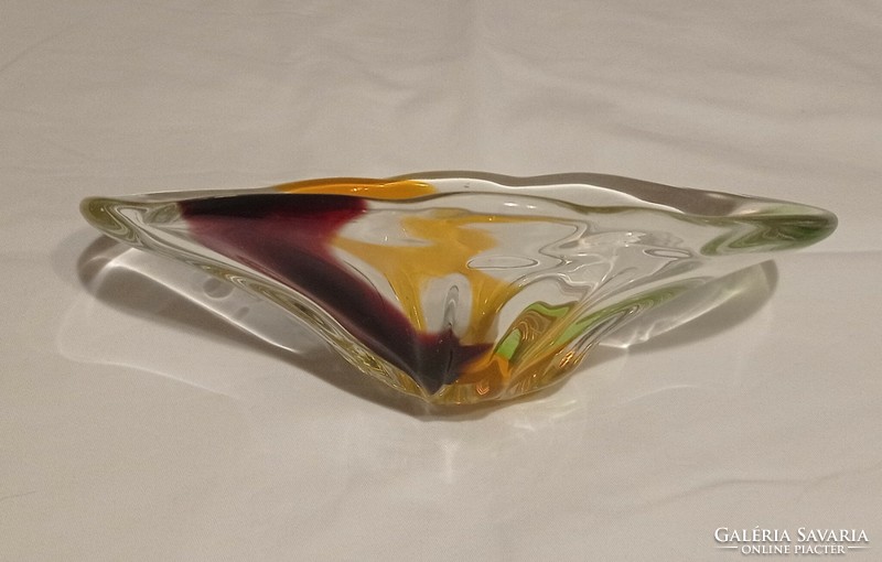 Blown glass Bohemian artistic glass bowl 28x18 cm