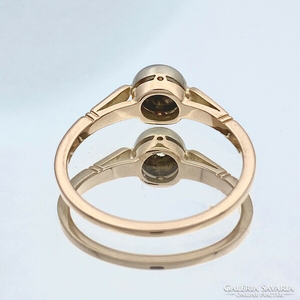 14K classic style gold ring with brilliants approx. 0.15 Ct.