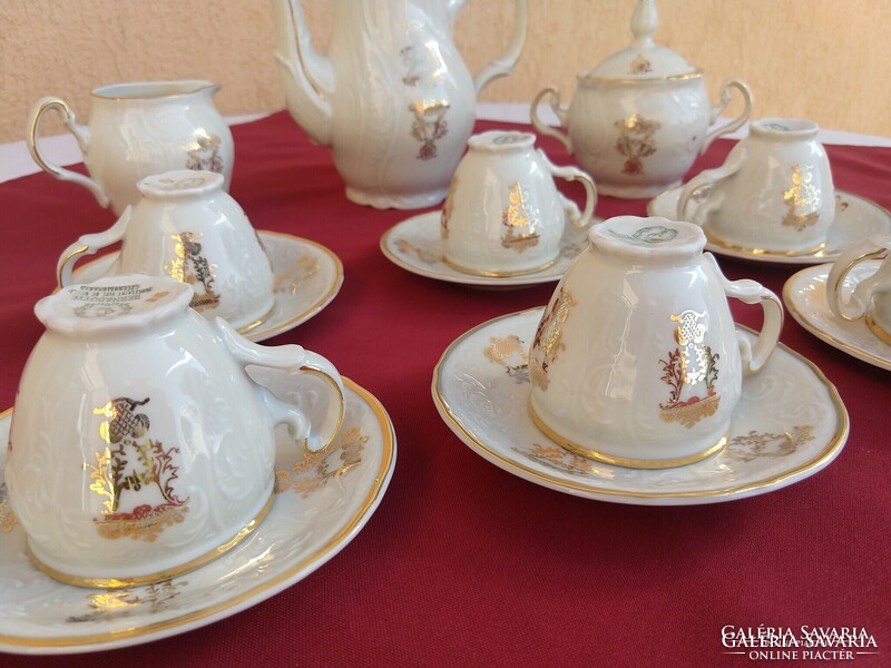 Czech bernadotte luxury plastic and gold decorated coffee set - new, unused
