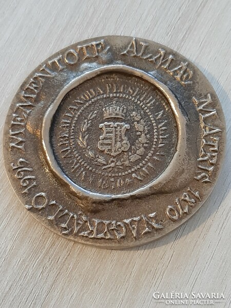 Lajos Nagy (1949- ) 1995. 'Mementote almae matris 1870 - nagykálló - 1995 / bronze commemorative plaque