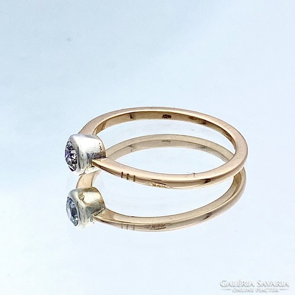 14K old gold ring with diamonds approx. 0.20 Ct.