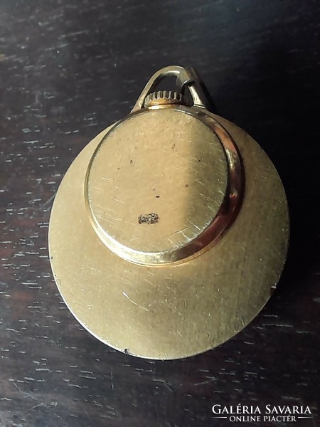 Russian slava gold-plated 17-stone ussr pendant watch.