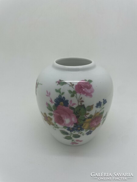 Angol Royal Crest porcelán virágos váza 9cm
