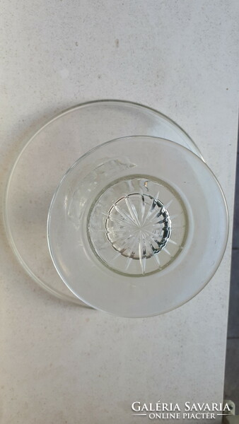 Polished glass cake plate, antique, flawless