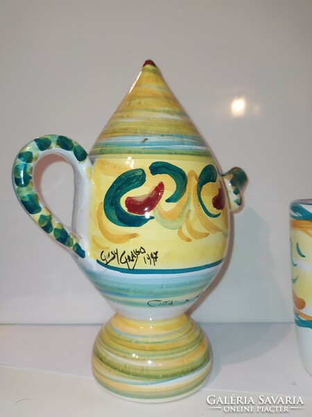 Ceramiche d'Arte különleges (bummulu malandrino) kancsó (pohár nélkül)
