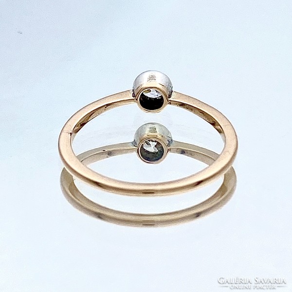 14K Régi arany gyűrű briliánssal ca. 0.20 ct.